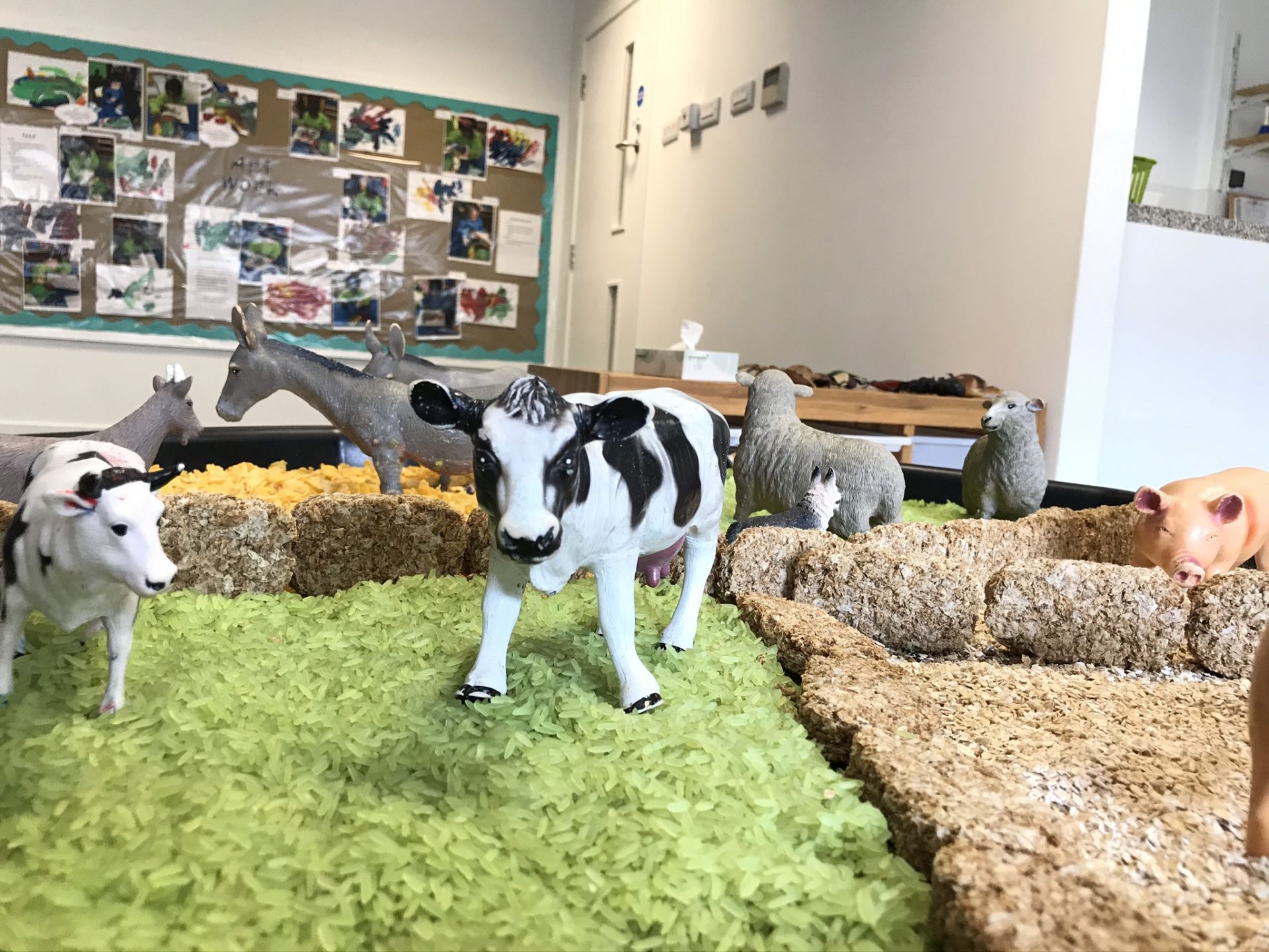 Farmyard animals in nursery toddler's room